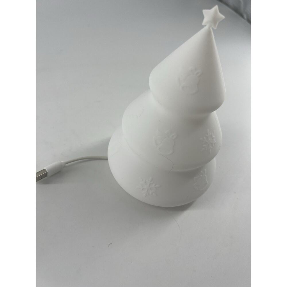 Squishy Tree Christmas Decoration White Changes Multicolor Modd Light Holiday